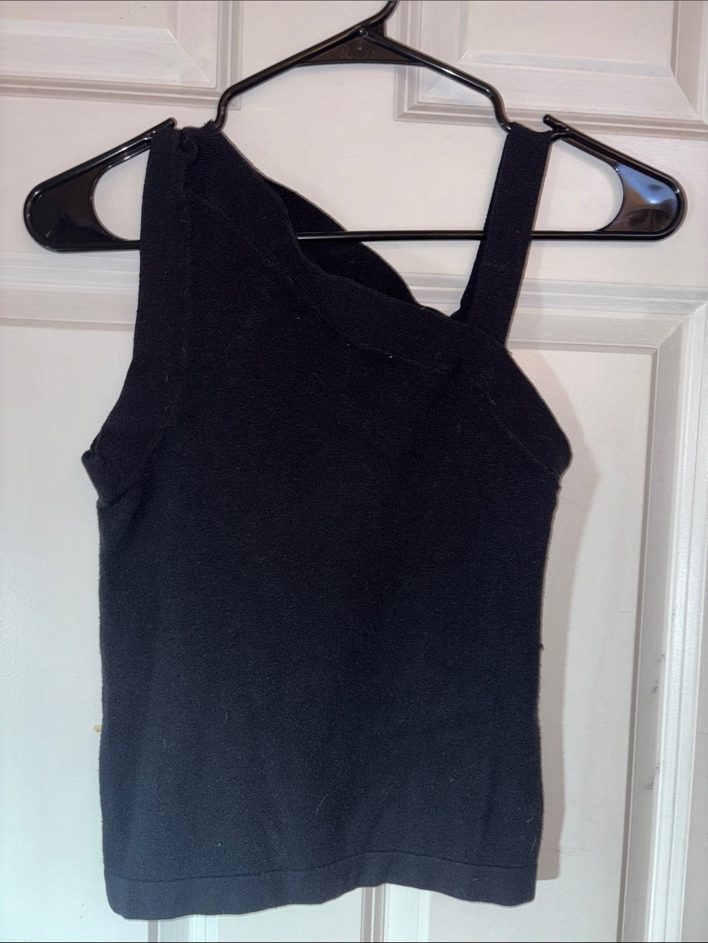 Express Black One-Shoulder Knit Tank